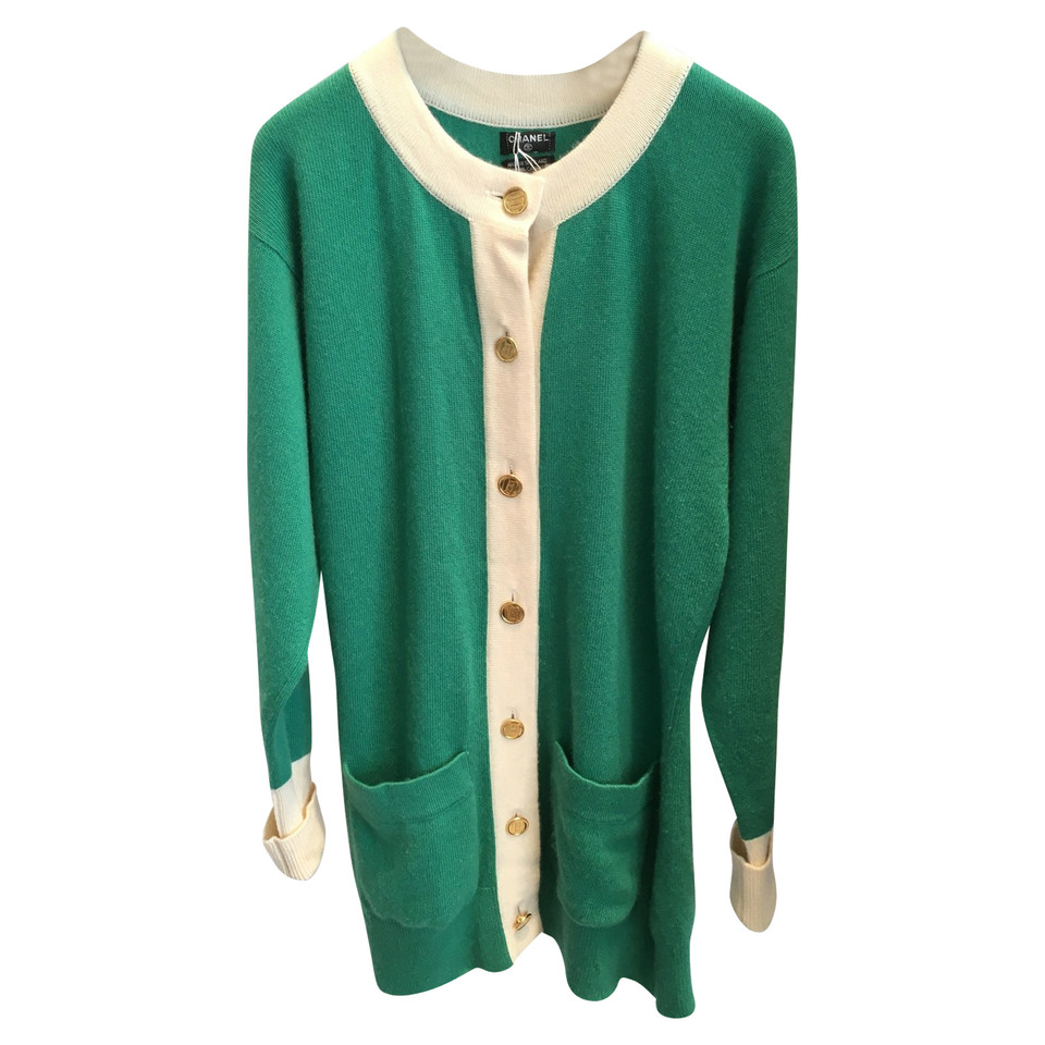 Chanel Gilet in Cashmere in Verde