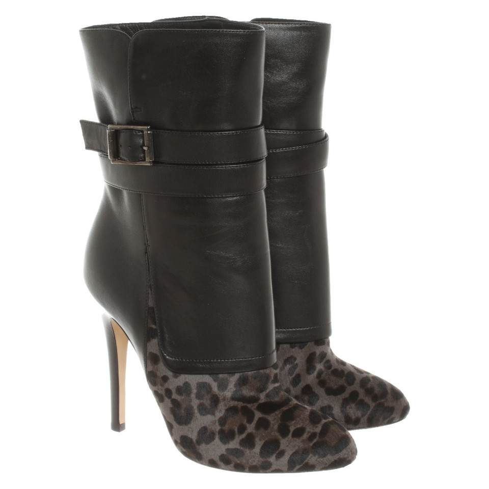 Jimmy Choo Stiefeletten aus Leder in Schwarz