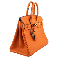 Hermès Birkin Bag 25 Leather in Orange