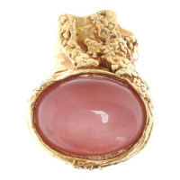 Yves Saint Laurent Gold ring with ornamental stone