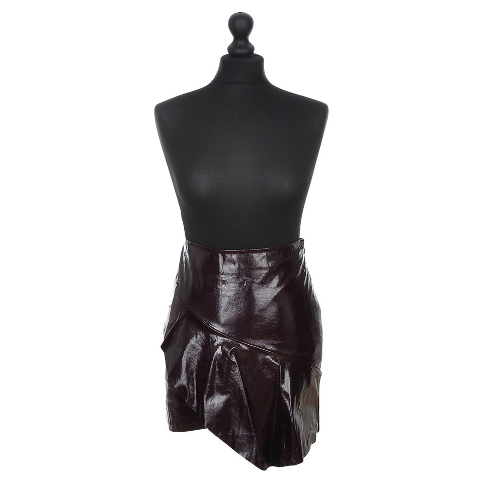 Ba&Sh Skirt Patent leather in Bordeaux