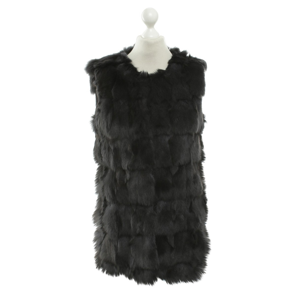 Other Designer Hugenberg - fur vest in black