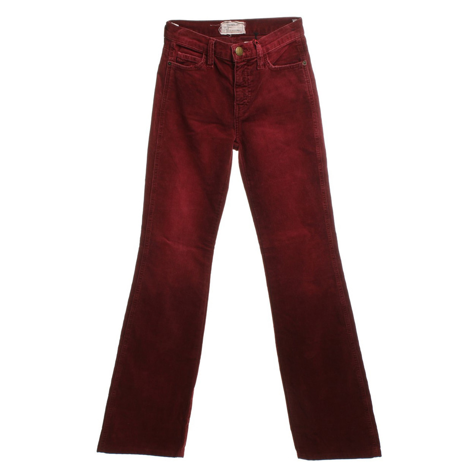 Current Elliott pantalon en velours côtelé en rouge