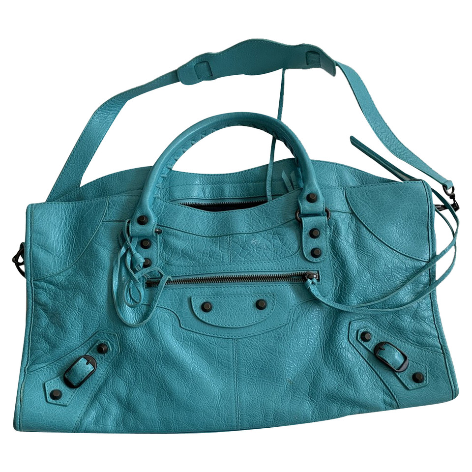 Balenciaga City Bag Leather in Turquoise