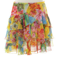 Escada kleurrijke bloemen print rok