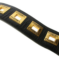 Chanel Two wide Leather Wristbands