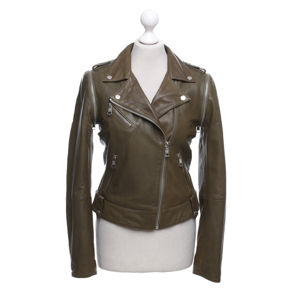 Rich & Royal Jacket/Coat Leather in Olive