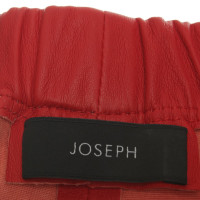 Joseph Pantaloni in pelle nel colore rosso