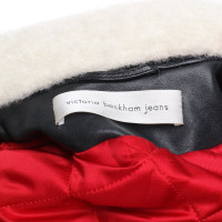 Victoria Beckham Leren jas in zwart