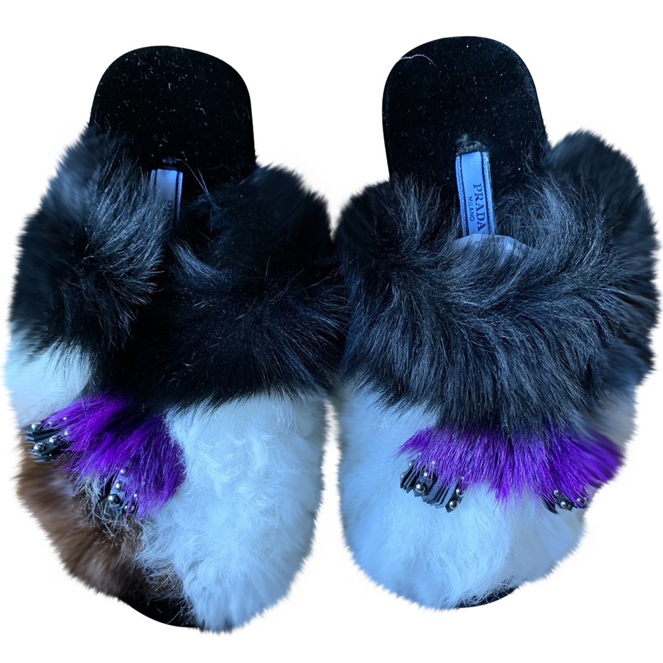 Prada Sandals Fur in Violet