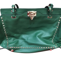 Valentino Garavani Rockstud Tote Bag Leather in Green