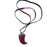 Christian Dior Necklace Leather in Bordeaux