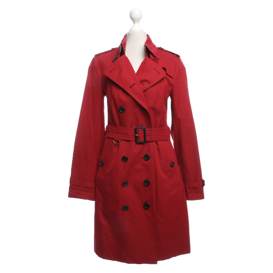 Burberry Giacca/Cappotto in Cotone in Rosso