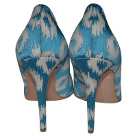 Rupert Sanderson Malory Ikat Azure Blauw / Wit pumps