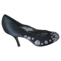 Armani Pumps/Peeptoes en Soie en Noir