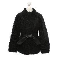 Antik Batik Jacke/Mantel aus Wolle in Schwarz