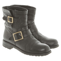 Jimmy Choo Stiefeletten aus Leder in Schwarz