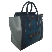Céline Luggage Mini aus Leder in Blau