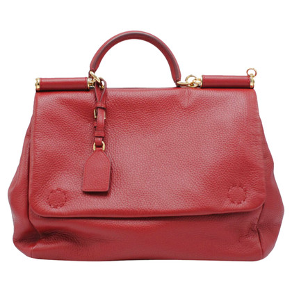 Dolce & Gabbana Sicily 62 Soft Bag aus Leder in Rot