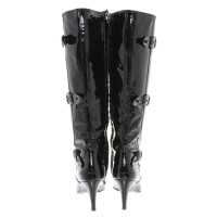 Bally Shiny leather boots in black