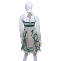 Karen Millen Silk dress in beige / green