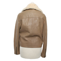 Acne Jacket/Coat Leather in Beige