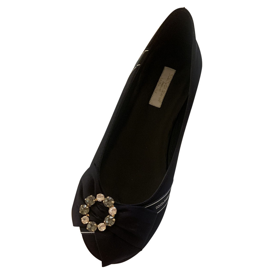 Dolce & Gabbana Slippers/Ballerinas Cotton in Black