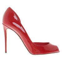 Dolce & Gabbana Lacquer leather peeptoes in red
