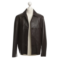 Max Mara Leather jacket in dark brown