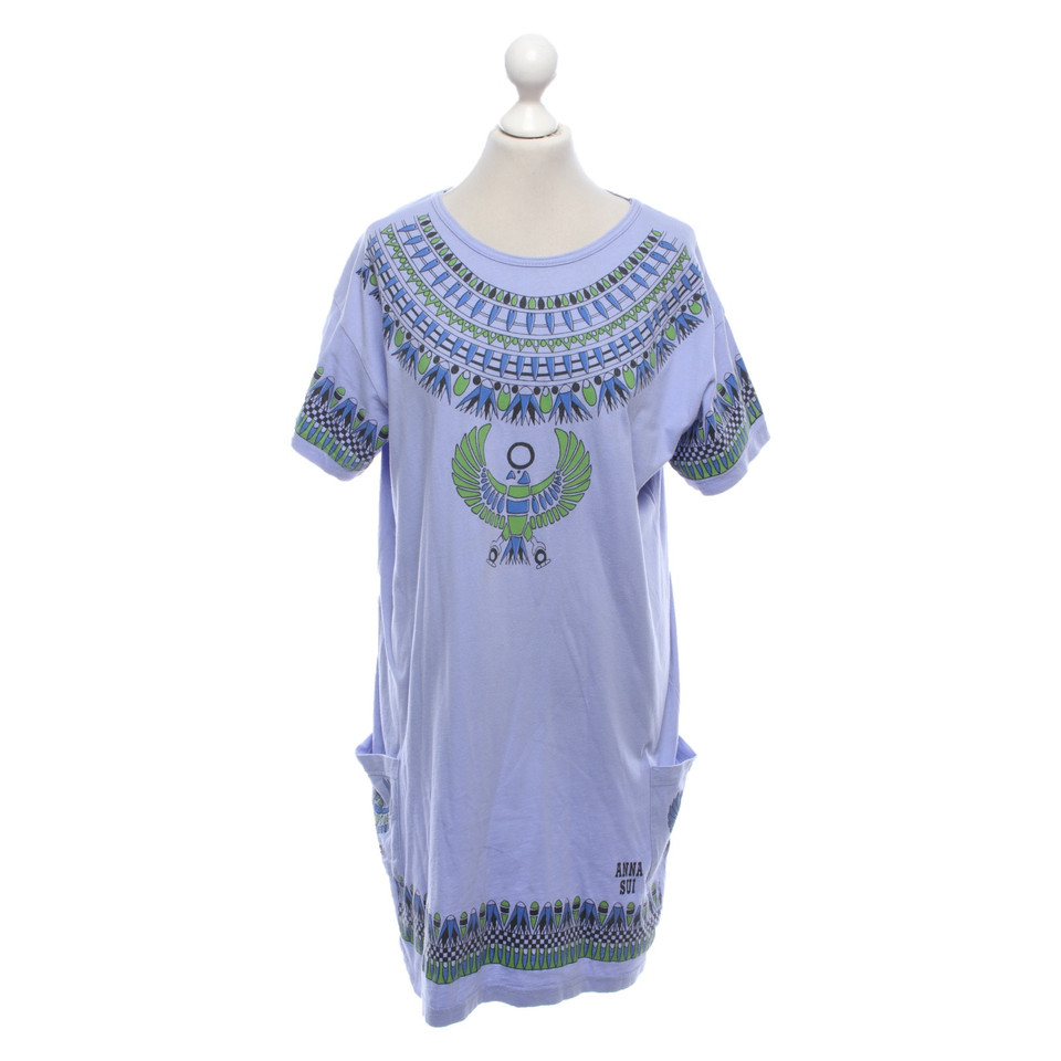 Anna Sui Kleid aus Baumwolle in Blau