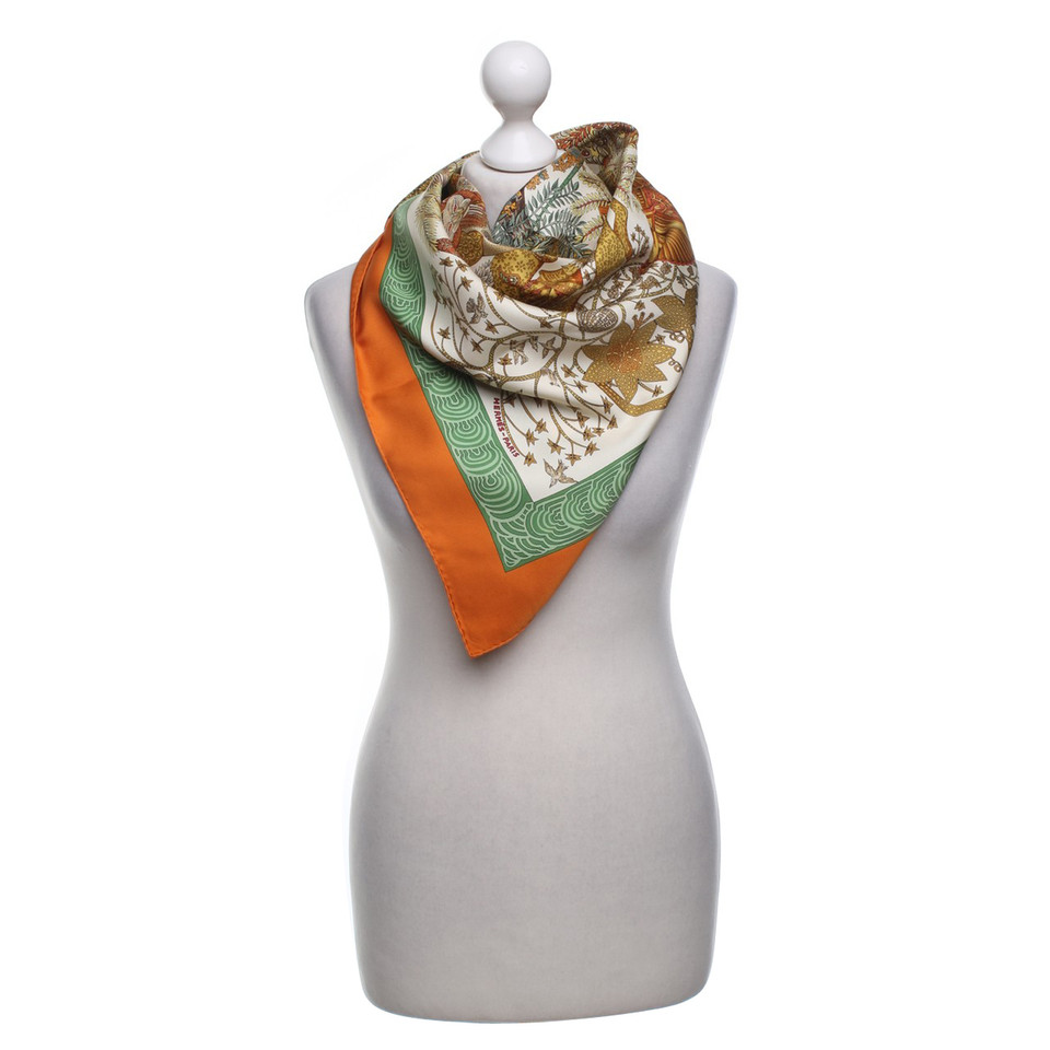 Hermès Silk scarf with motif print