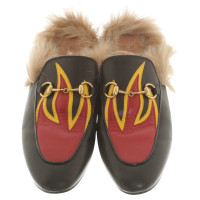 Gucci Bont slippers in zwart / Red