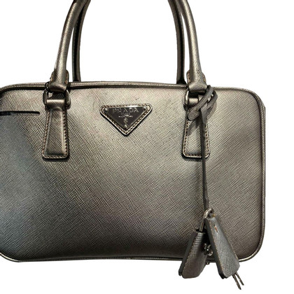 Prada Handbag Leather in Grey