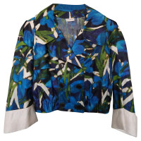 Dries Van Noten Jacket/Coat Silk in Blue