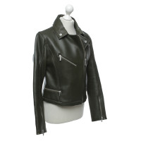 Karl Lagerfeld Jacke/Mantel aus Leder in Grün