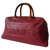 Chanel Bowling Bag aus Leder in Bordeaux