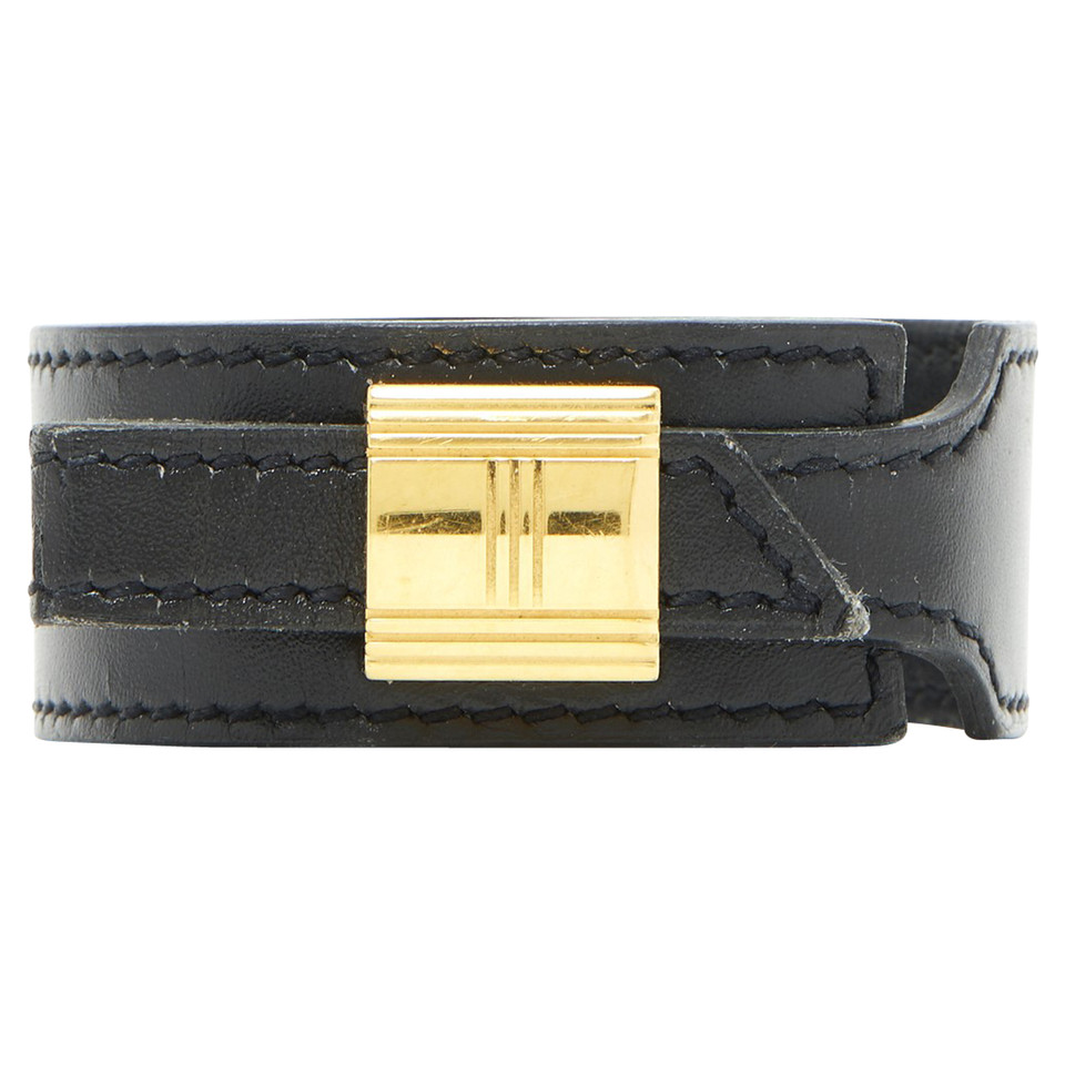 Hermès Armreif/Armband aus Leder in Schwarz