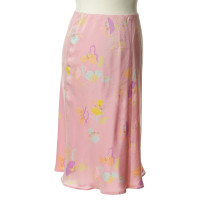 Escada Pink silk skirt with print