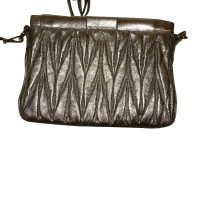 Miu Miu Clutch Bag Leather in Silvery