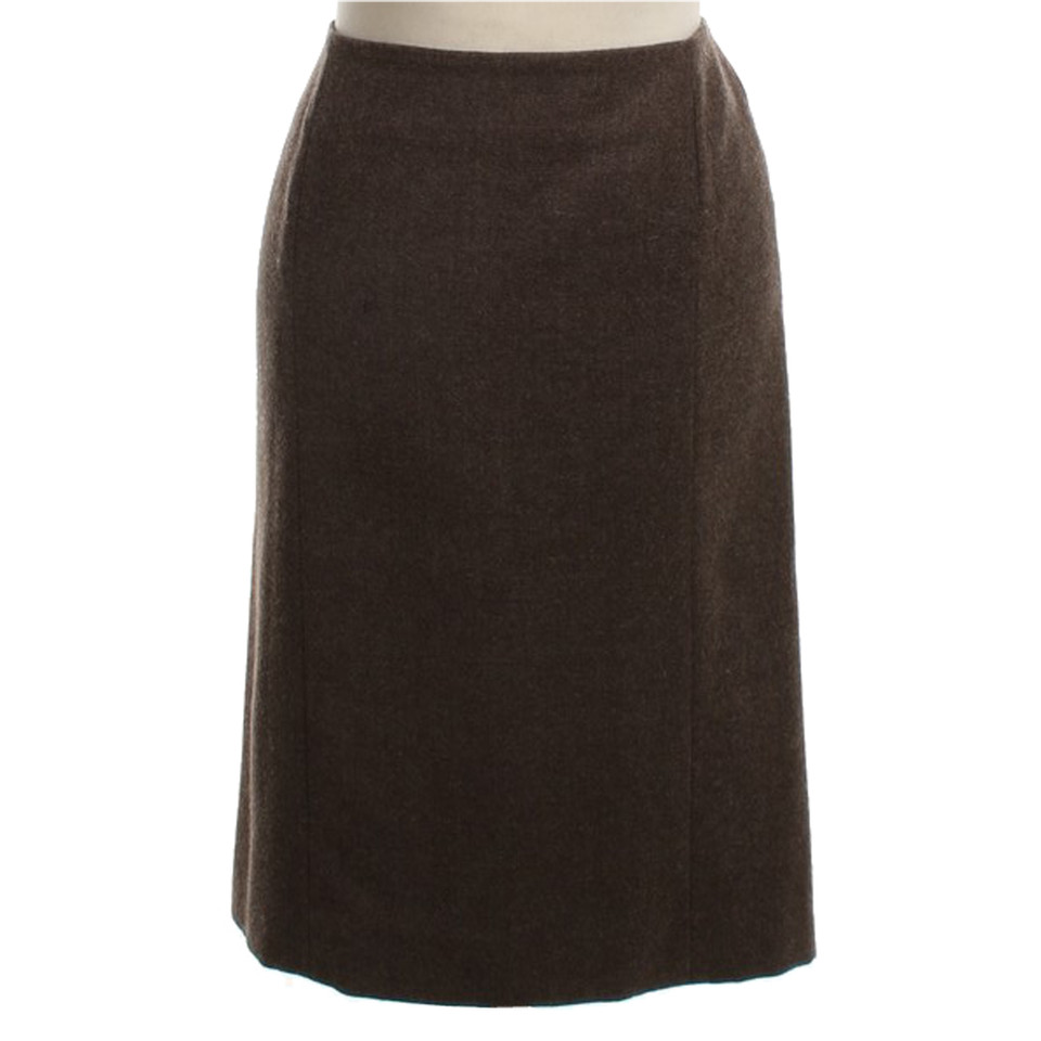 Turnover Woolen skirt in Brown