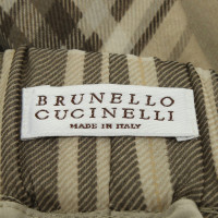 Brunello Cucinelli Seidenrock mit Karo-Muster