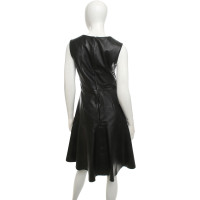 Iris & Ink Leder-Kleid in Schwarz