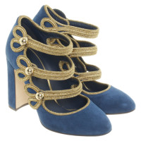 Dolce & Gabbana Pumps/Peeptoes aus Wildleder in Blau