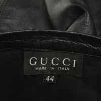 Gucci Jupe en cuir noir