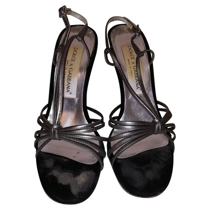 Dolce & Gabbana Sandals Leather in Silvery