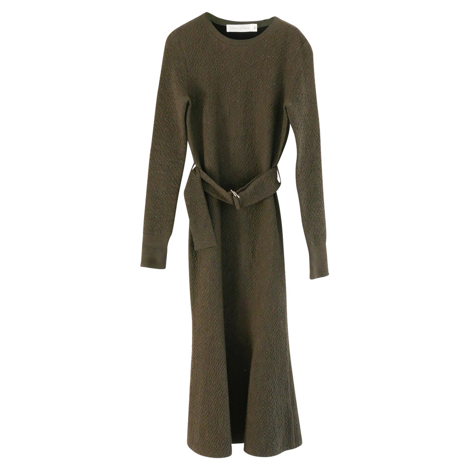 Victoria Beckham Dress Wool in Khaki