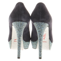 René Caovilla Pumps/Peeptoes Suede in Blue