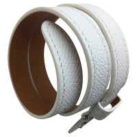 Hermès White Leather Bracelet