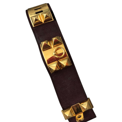 Hermès Collier de Chien Armband in Pelle in Viola