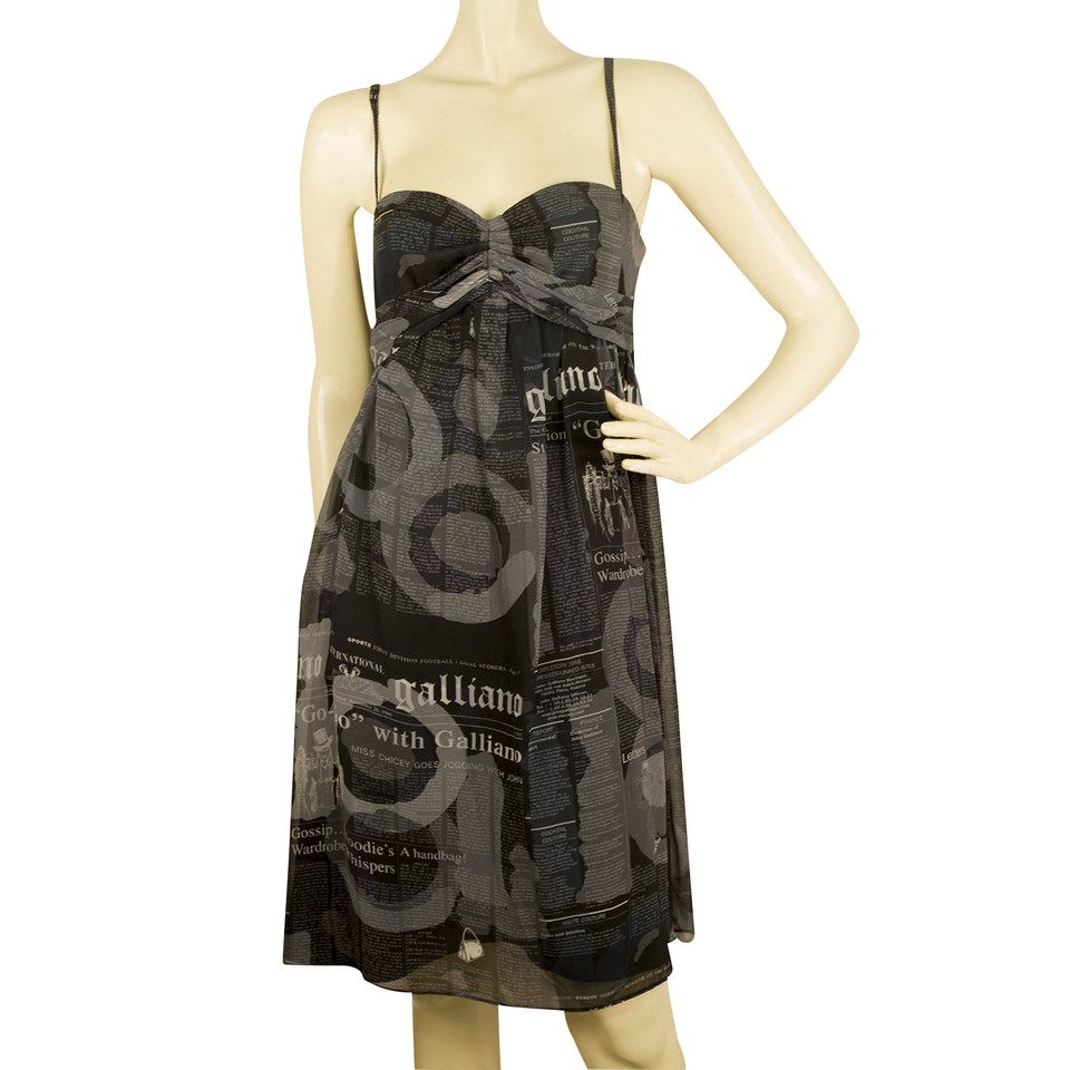 John Galliano zijden jurk met patroon